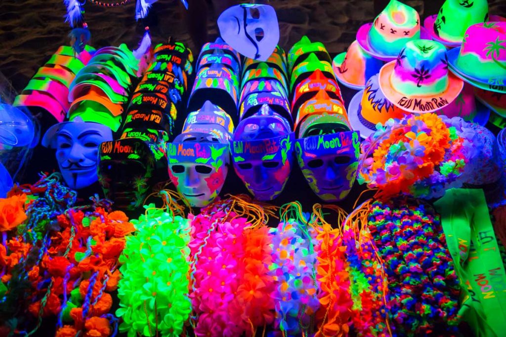 Neon Colored products on vendors' stalls to get a crazy glowing